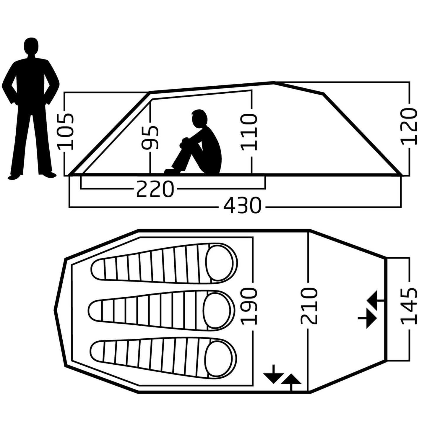 Nordisk OPPLAND 3 PU TENT MODELL 2022 - Tunnelzelt