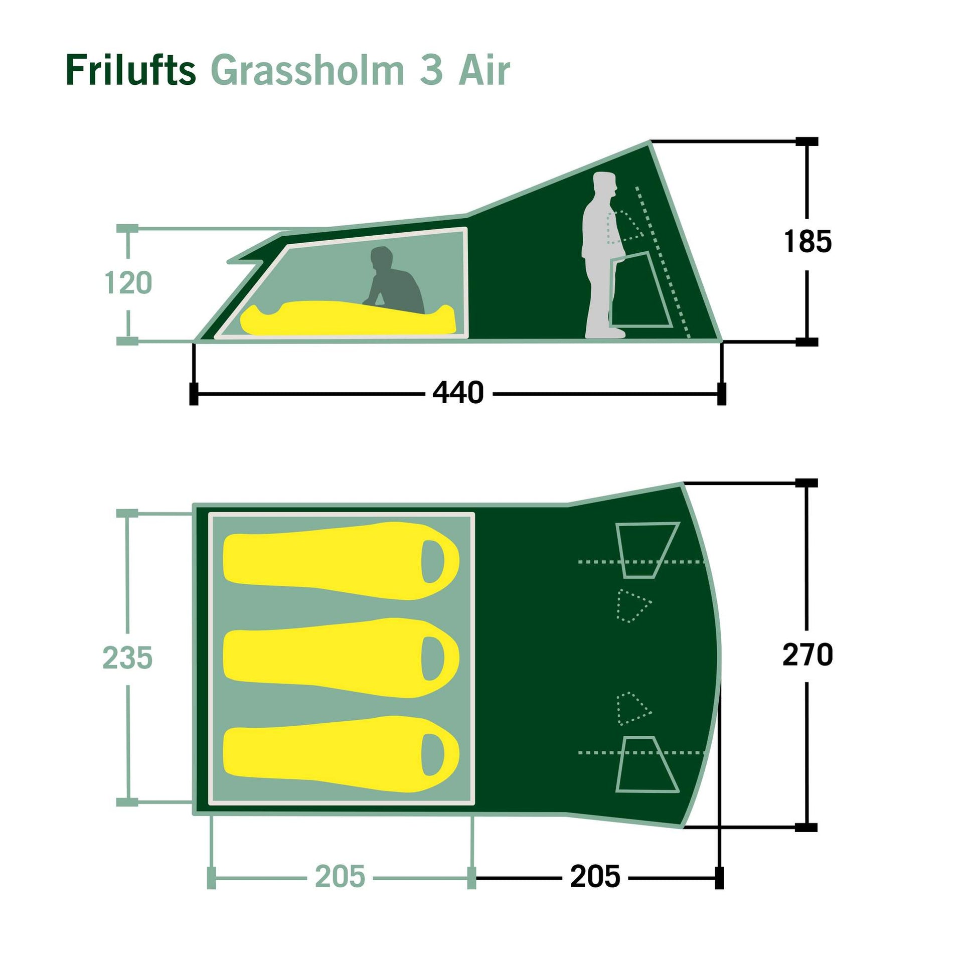 FRILUFTS GRASSHOLM 3 AIR - Familienzelt