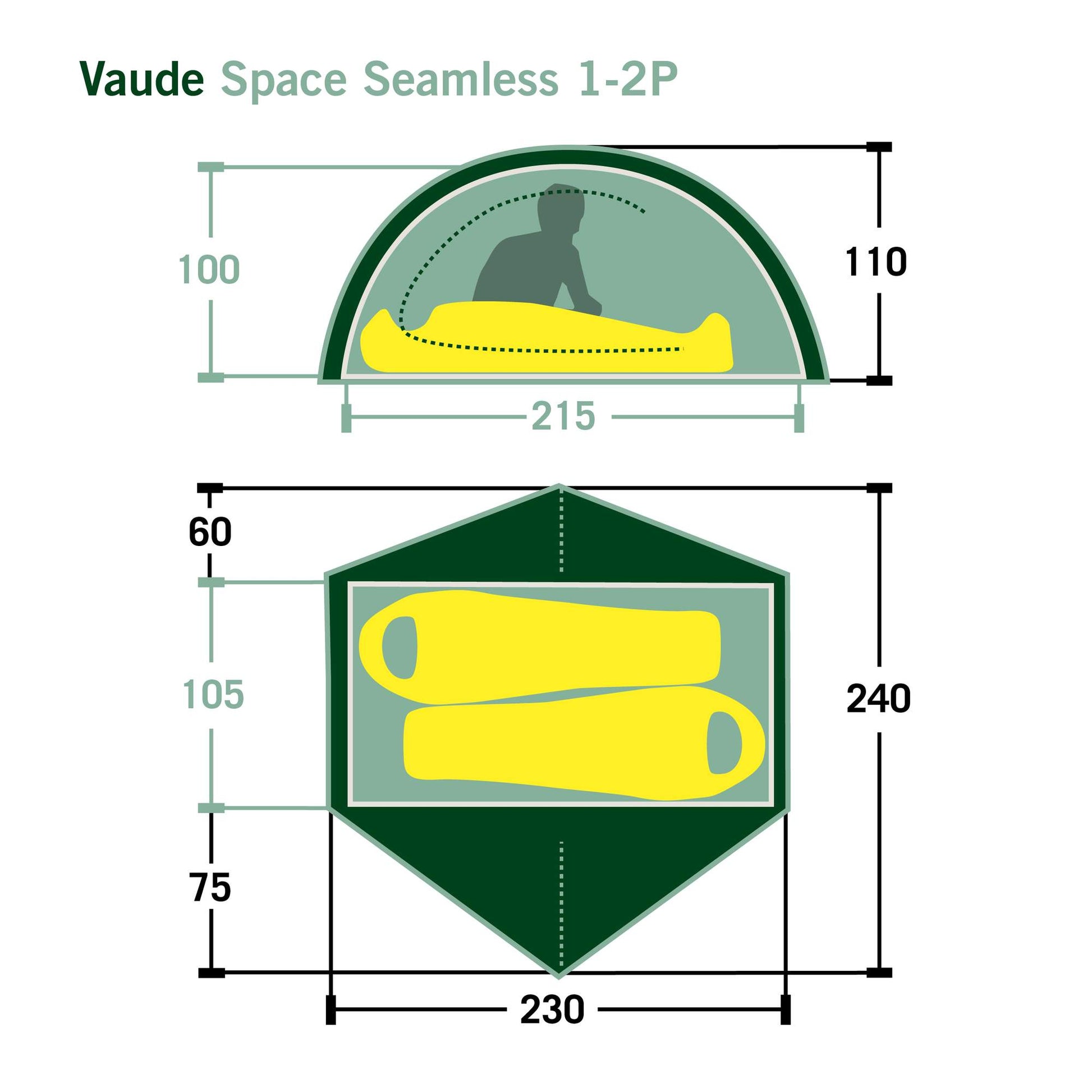 VAUDE SPACE SEAMLESS 1-2P - Kuppelzelt