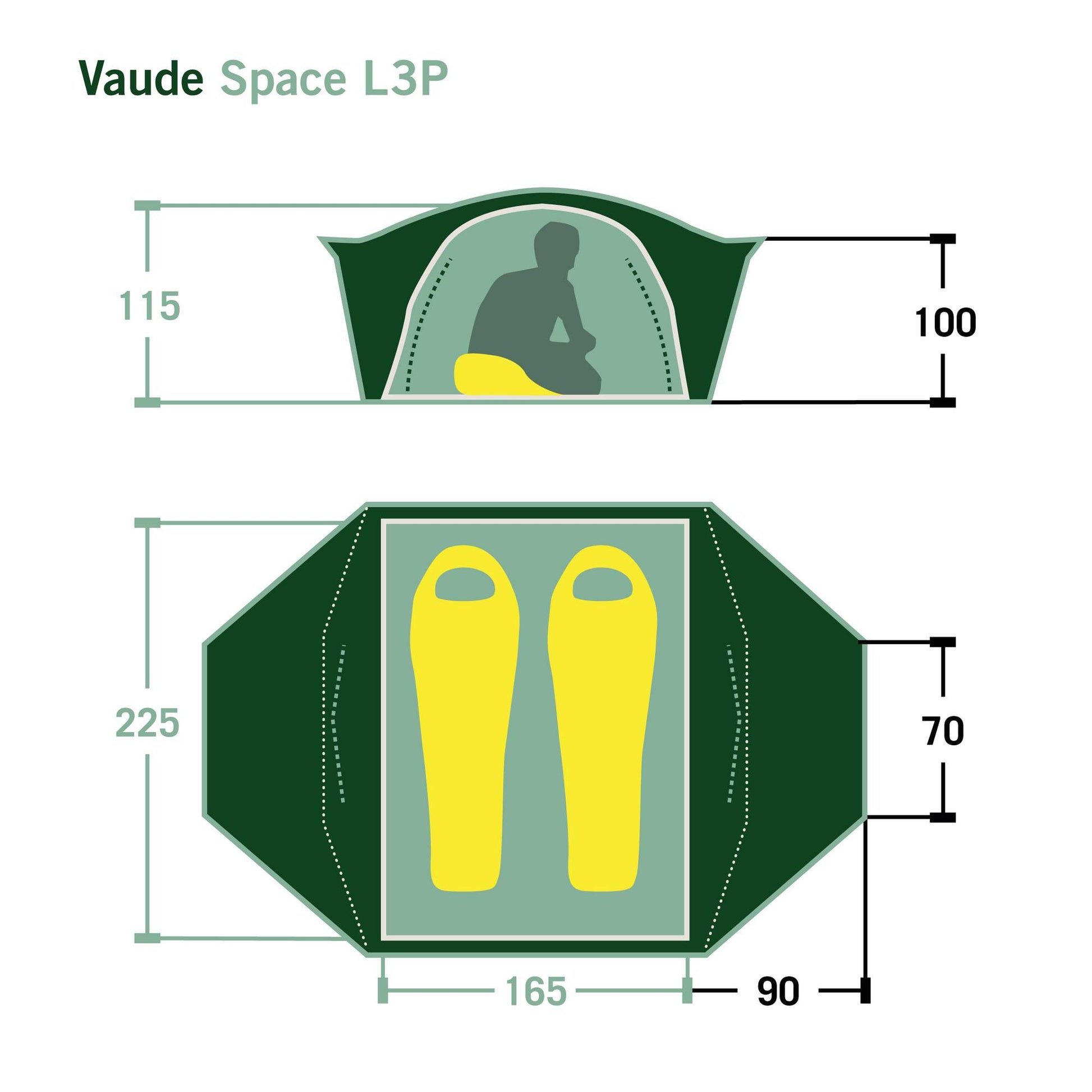 VAUDE SPACE L 3P - Kuppelzelt